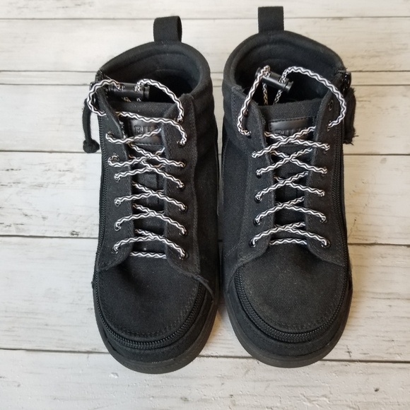 Billy  Black to the Floor CS Wrap Around Zipper and Lace High Top Sneakers - Picture 2 of 13